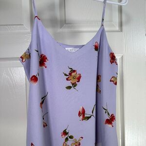 Leith Flower Print Spaghetti Strap Tank Top - Extra Small